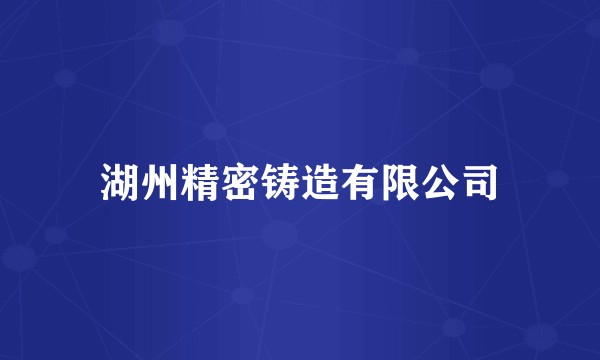 湖州精密铸造有限公司
