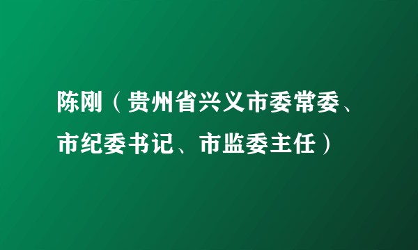 陈刚(贵州省兴义市委常委、市纪委书记、市监委主任)