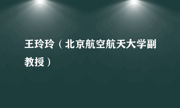 王玲玲（北京航空航天大学副教授）