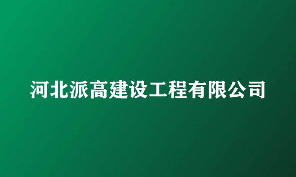 河北派高建设工程有限公司