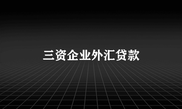 三资企业外汇贷款