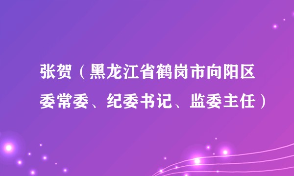 张贺（黑龙江省鹤岗市向阳区委常委、纪委书记、监委主任）