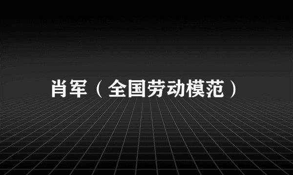 肖军（全国劳动模范）