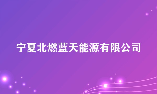 宁夏北燃蓝天能源有限公司