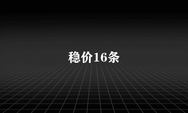 稳价16条