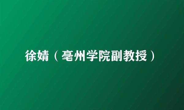 徐婧（亳州学院副教授）