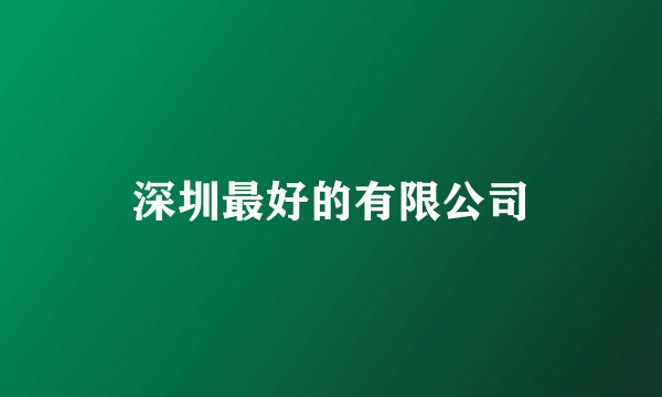 深圳最好的有限公司