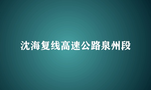 沈海复线高速公路泉州段