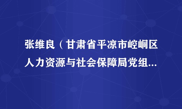 张维良（甘肃省平凉市崆峒区人力资源与社会保障局党组成员、副局长）