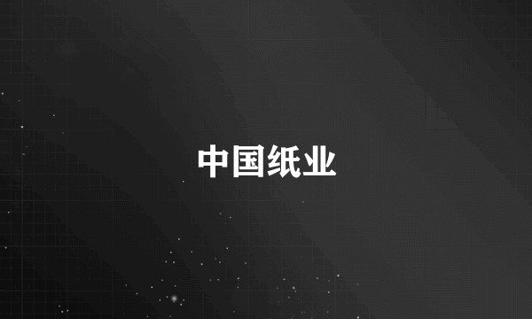 中国纸业