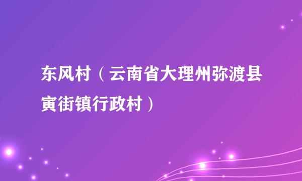 东风村（云南省大理州弥渡县寅街镇行政村）