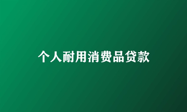 个人耐用消费品贷款