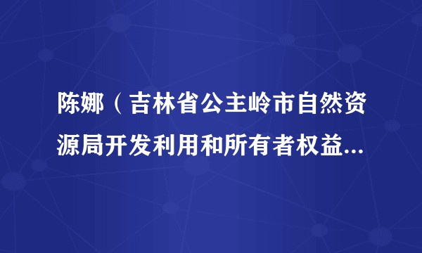 陈娜（吉林省公主岭市自然资源局开发利用和所有者权益科原科员）