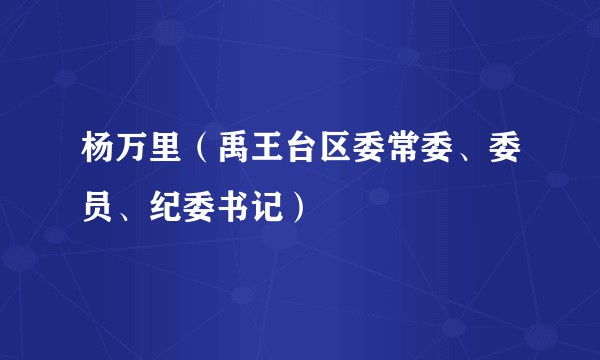 杨万里(禹王台区委常委、委员、纪委书记)