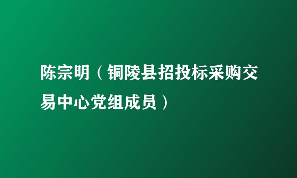 陈宗明（铜陵县招投标采购交易中心党组成员）