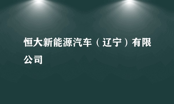 恒大新能源汽车（辽宁）有限公司