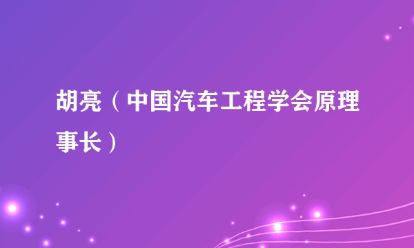 胡亮（中国汽车工程学会原理事长）
