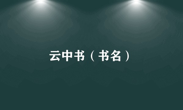 云中书（书名）
