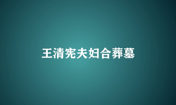 王清宪夫妇合葬墓