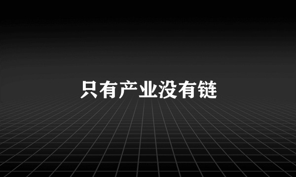 只有产业没有链