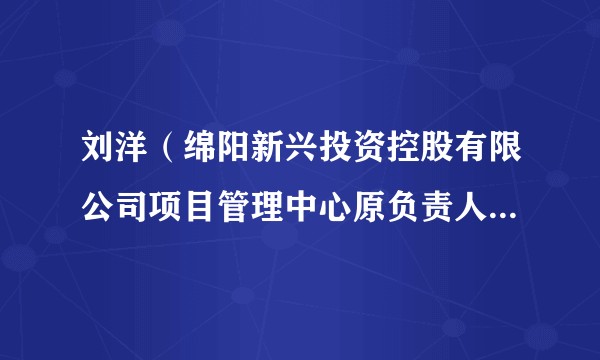 刘洋（绵阳新兴投资控股有限公司项目管理中心原负责人、建设管理部原部长）