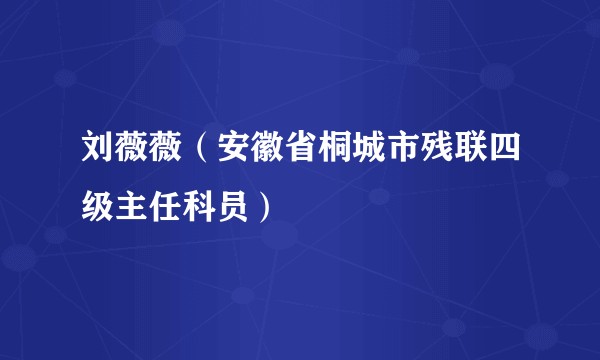 刘薇薇（安徽省桐城市残联四级主任科员）
