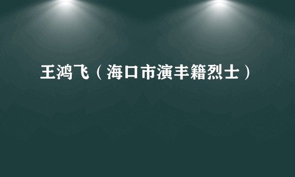 王鸿飞(海口市演丰籍烈士)