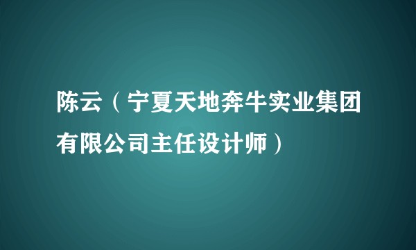 陈云（宁夏天地奔牛实业集团有限公司主任设计师）