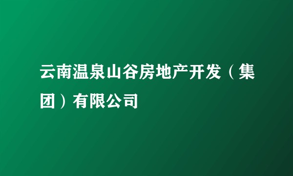 云南温泉山谷房地产开发（集团）有限公司