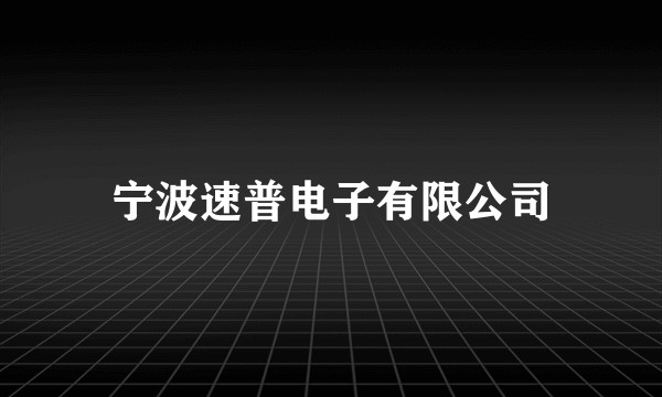 宁波速普电子有限公司