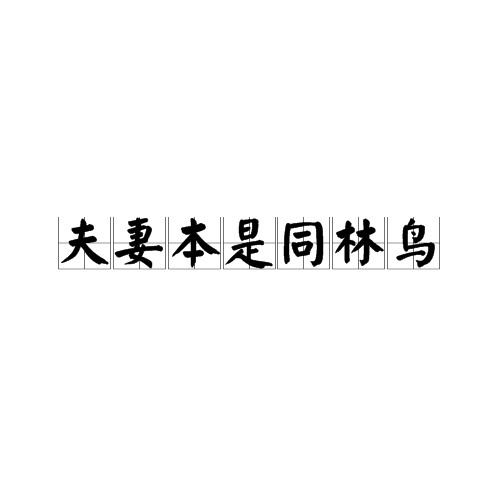 夫妻本是同林鸟
