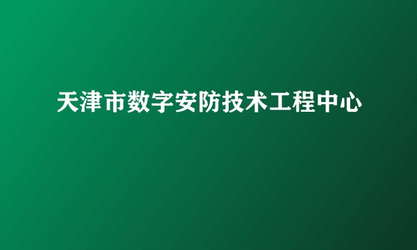 天津市数字安防技术工程中心