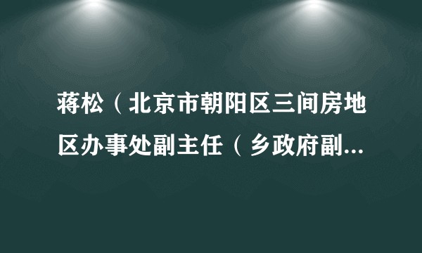 蒋松（北京市朝阳区三间房地区办事处副主任（乡政府副乡长））