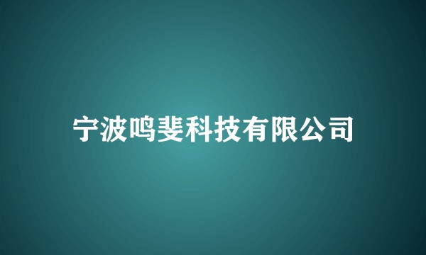 宁波鸣斐科技有限公司