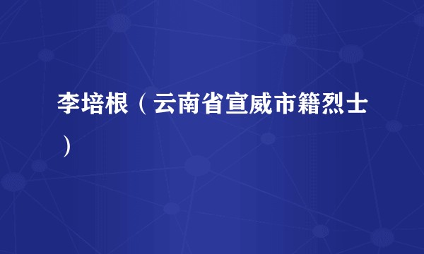李培根（云南省宣威市籍烈士）