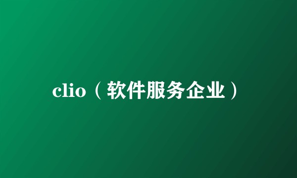 clio（软件服务企业）