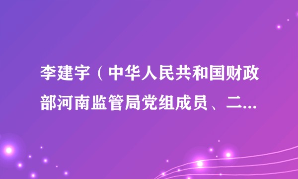 李建宇（中华人民共和国财政部河南监管局党组成员、二级巡视员）
