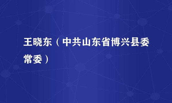 王晓东（中共山东省博兴县委常委）