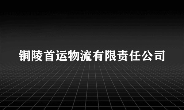 铜陵首运物流有限责任公司