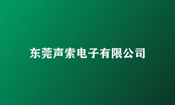 东莞声索电子有限公司