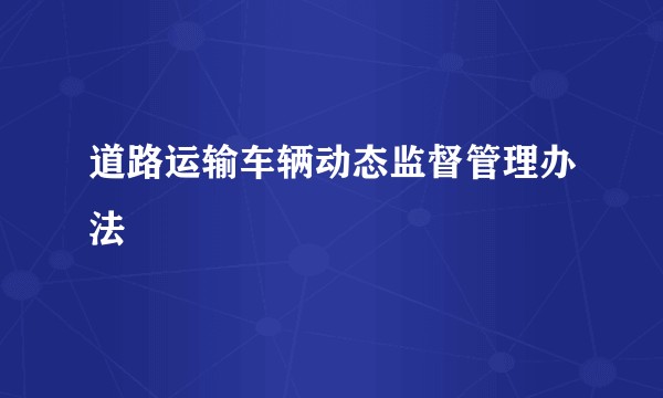 道路运输车辆动态监督管理办法
