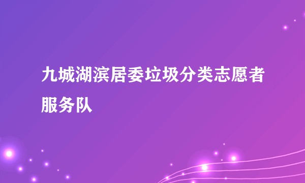 九城湖滨居委垃圾分类志愿者服务队