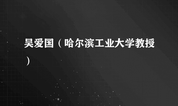 吴爱国(哈尔滨工业大学教授)