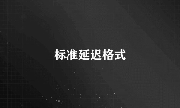 标准延迟格式