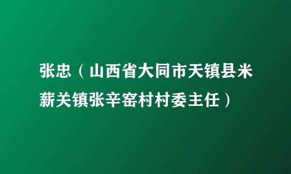 张忠（山西省大同市天镇县米薪关镇张辛窑村村委主任）