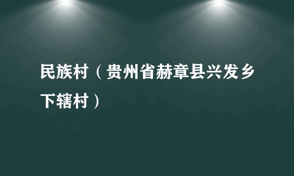民族村（贵州省赫章县兴发乡下辖村）