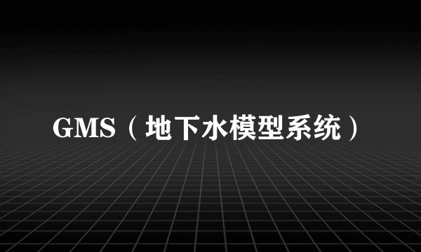 GMS(地下水模型系统)