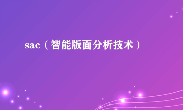 sac（智能版面分析技术）