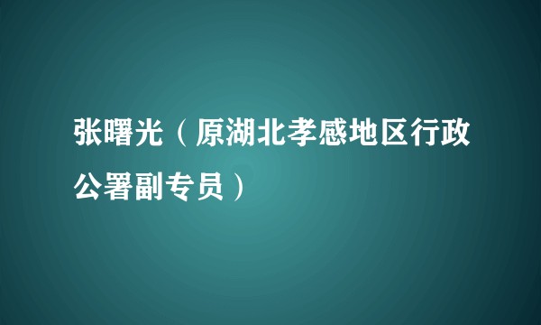 张曙光（原湖北孝感地区行政公署副专员）