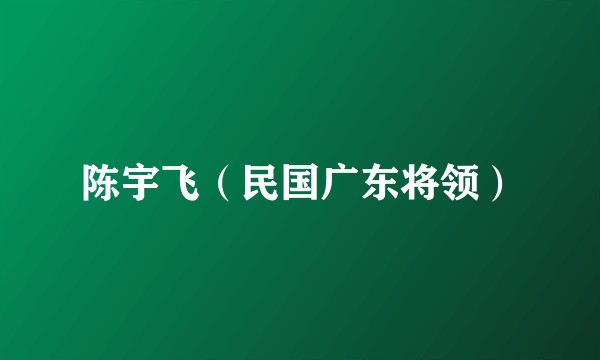 陈宇飞（民国广东将领）